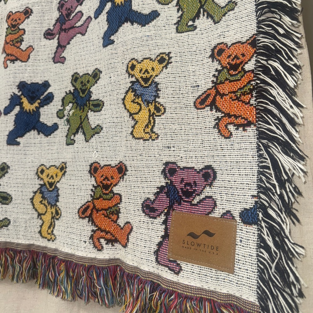 SLOWTIDE Grateful Dead Dancing Bears throw blanket